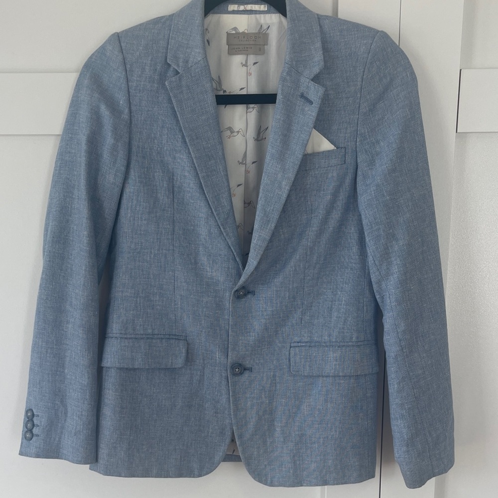 Boy’s Classic Light Blue Linen Blazer From the UK
